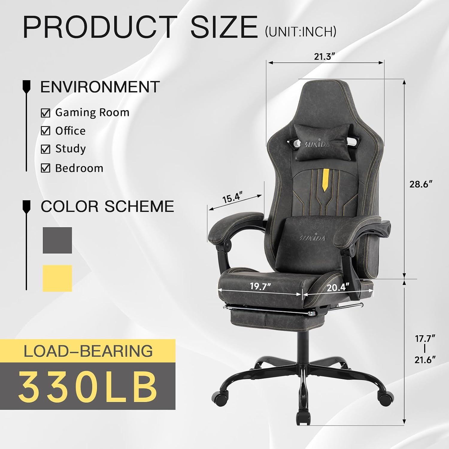 Gaming Chair with Footrest Erg - Massage review and price