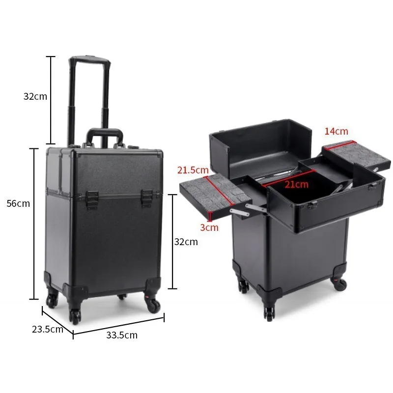 Rolling Cosmetic Luggage Organ - Nail Art review and price