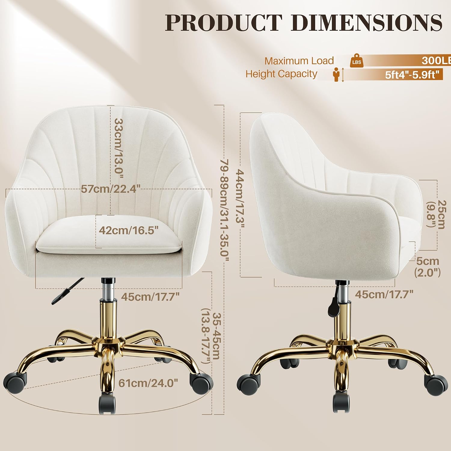 Vanity Chair with Wheels, Comf - Makeup review and price