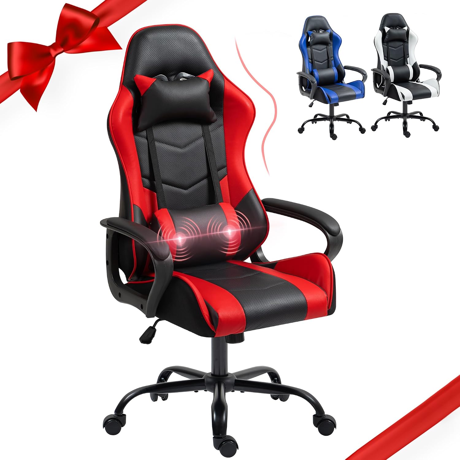 Red Ergonomic Gaming Chair Mas - Massage review and price